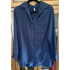 Gap Body Plaid Sleep Shirt Sz L